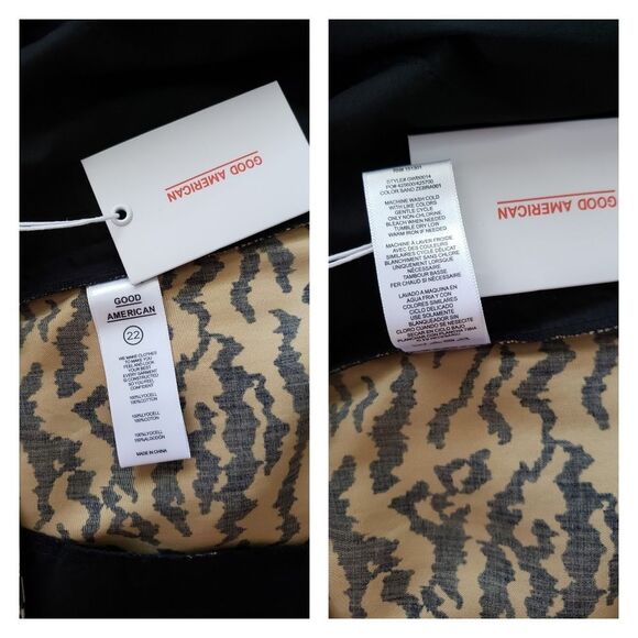 Good American Summer Boss Zebra Print High Waist Shorts Size 22 Brown Black - Picture 10 of 10